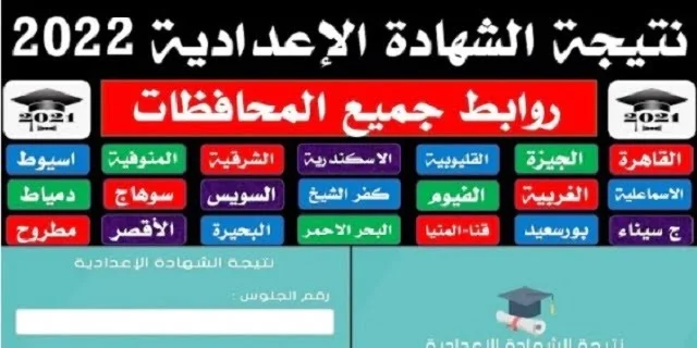 روابط نتيجة الشهادة الاعدادية 2022 جميع المحافظات